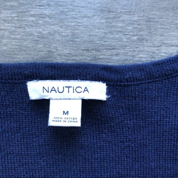 JUST IN - NAUTICA navy cardigan size Medium - Picture 5 of 8